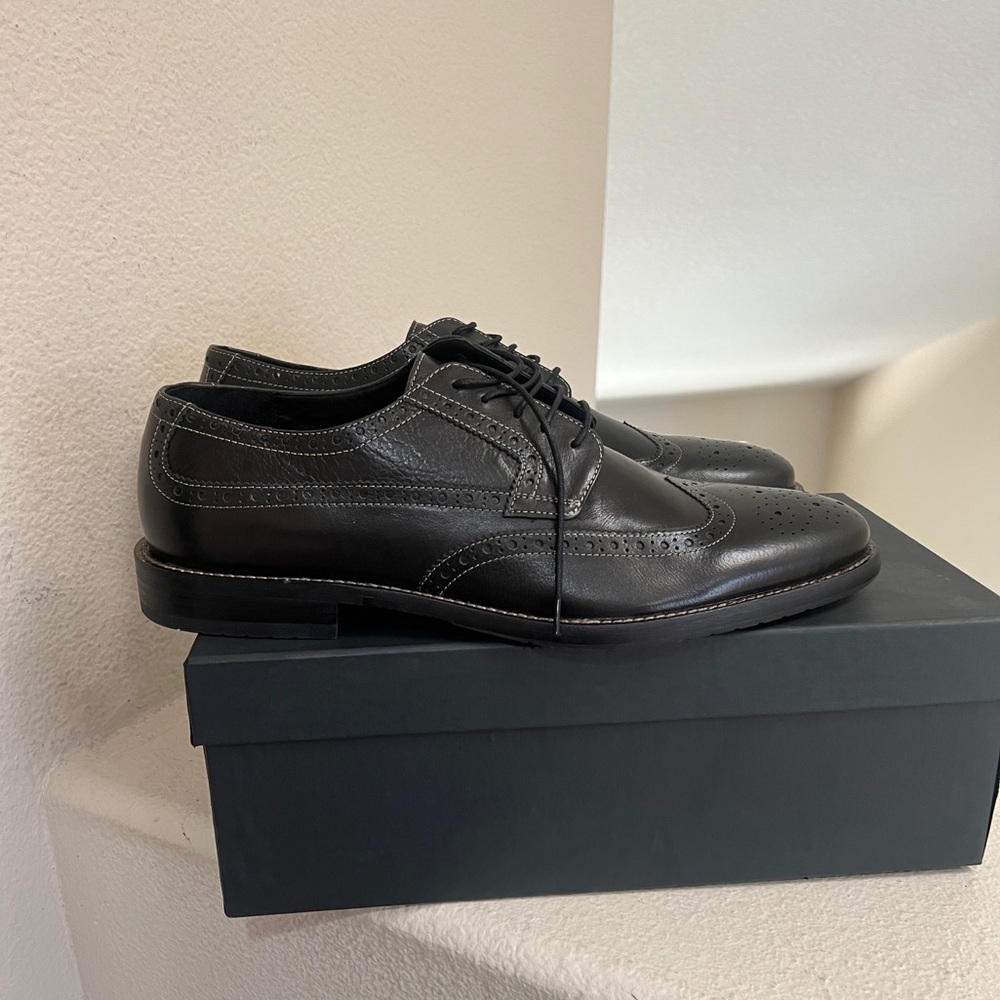 GORDON RUSH WINGTIP Black Oxfords Hartford MENS Casual DRESS Lace Up Shoes 12